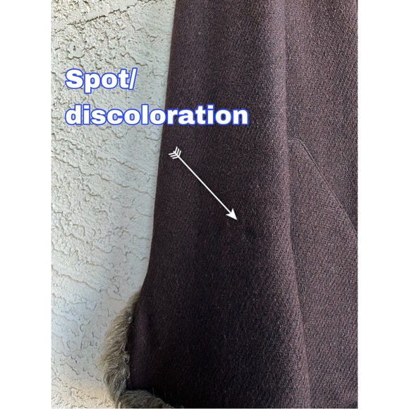 VINTAGE MANGO Y2K 70s Brown & Blue Floral Embroidered Penny Lane Wool Coat XS - Picture 9 of 11